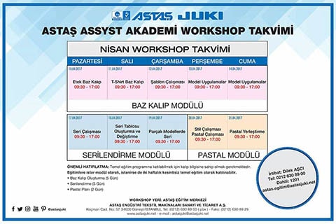 Assyst Eğitimi Nisan Ayı Workshop Takvimi